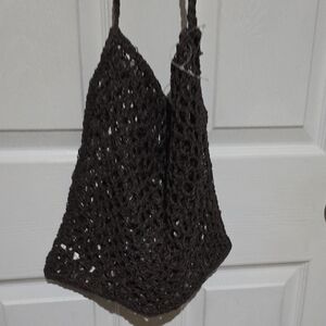FREE‎ PEOPLE Brown Crochet Tote Bag